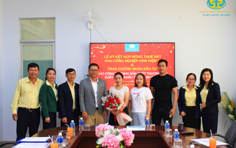 LỄ KÝ KẾT HỢP ĐỒNG THUÊ ĐẤT KCN HÀM KIỆM 1 & TRAO GIẤY CHỨNG NHẬN ĐẦU TƯ CHO CÔNG TY TNHH SẢN XUẤT THƯƠNG MẠI XUẤT NHẬP KHẨU TÍN THÀNH PHÁT